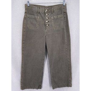 American Eagle High Rise Wide Leg Crop Button Fly Jeans Women’s Size 10 Regular